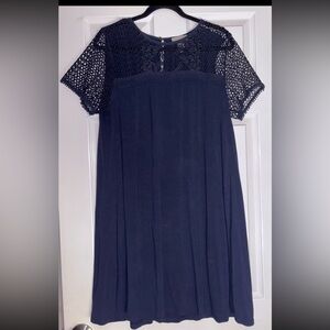 LOFT Blue Lace Detail Dress